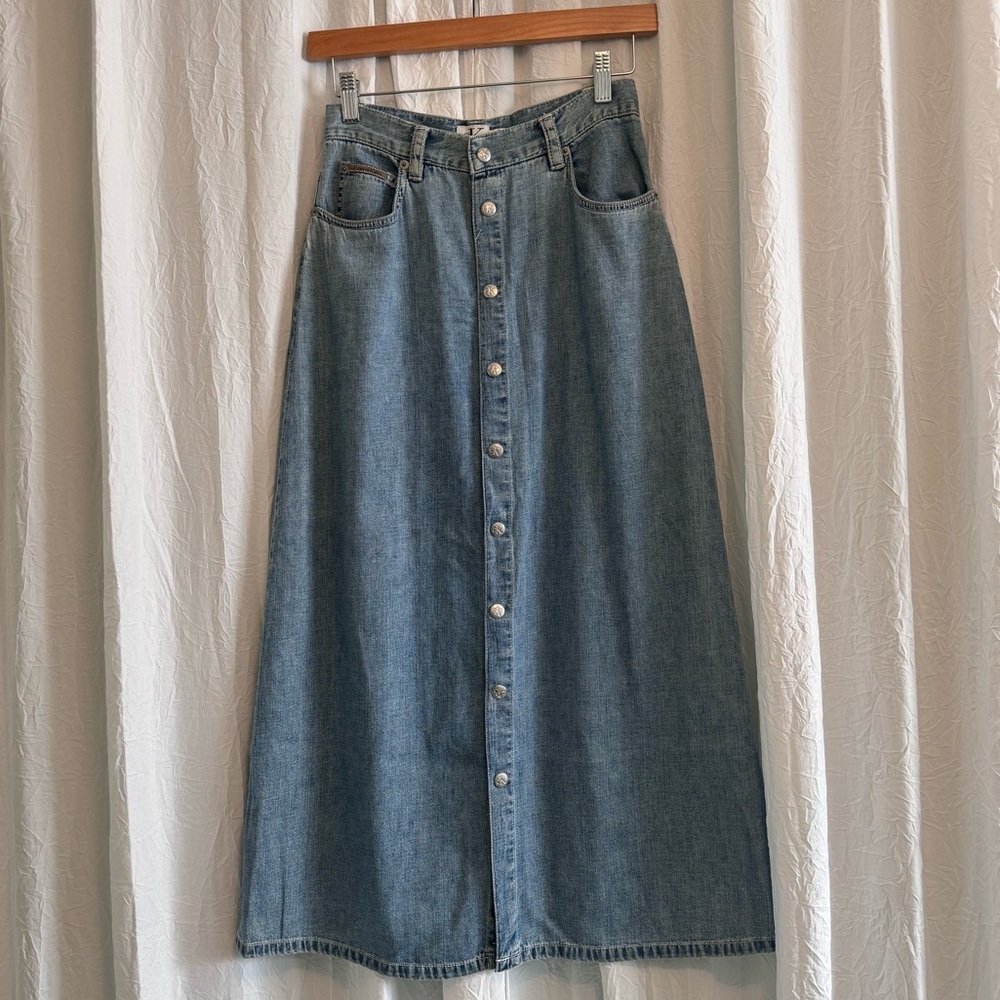 vintage Calvin Klein denim maxi skirt
